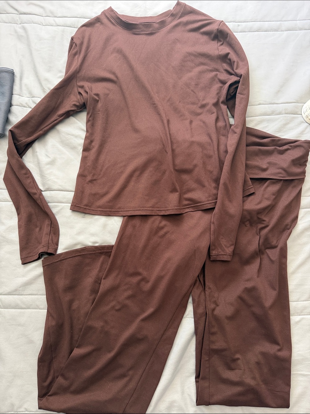 Long Sleeve Lounge Set - Brown